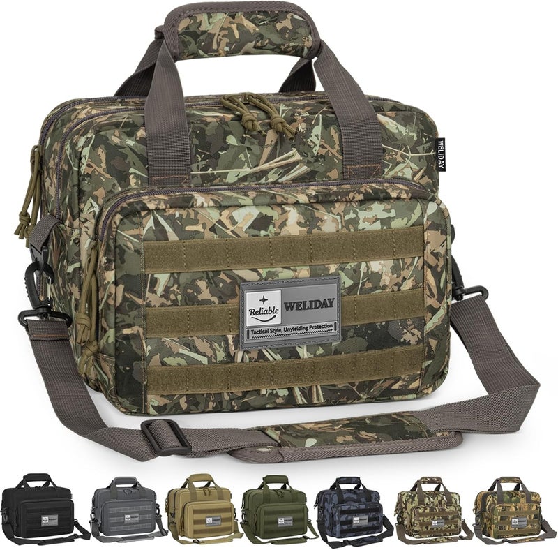 WELIDAY Gun Range Bag, Tactical 2 Pistol Bag for Handguns and Ammo, Firearm Shooting Case with Multi-Pockets, Duffle Bag for Shooting & Outdoor Hunting - Image 1